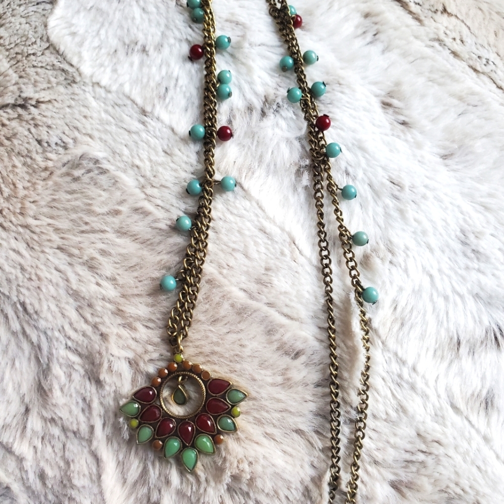 Antique Gold and Jeweled Necklace